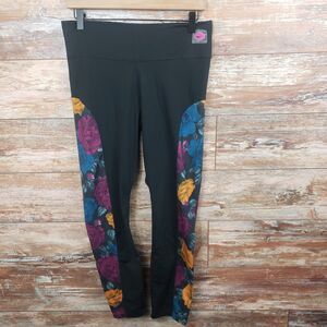 Nike Women's Dri-FIT One Icon Clash Mid-Rise Leggings Black/Floral Size Large